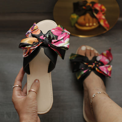 Pantuflas Cómodas de Suela Plana y Moño Sólido para Exterior - Image 2