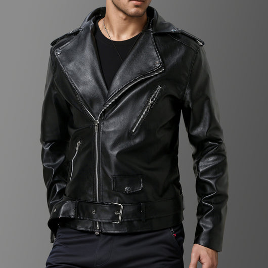 Chaqueta de Cuero Ajustada con Solapa - Image 12