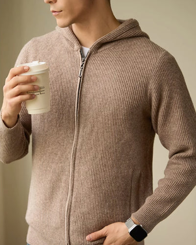 Cardigan de Lana Pura con Capucha para Hombre - Suéter Otoño Invierno - Image 10