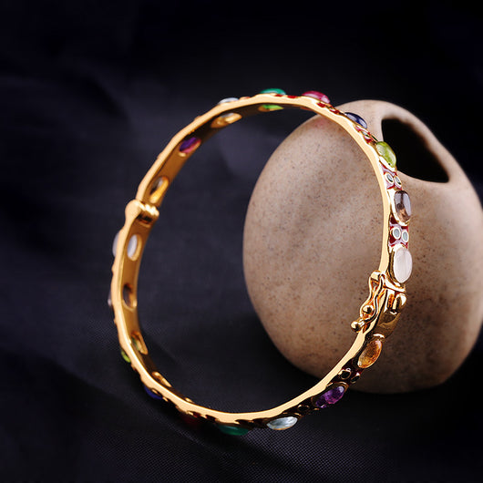 Pulsera de Plata con Gemas de Colores y Esmalte - Image 5