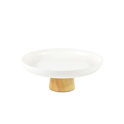 Bandeja de Almacenamiento Redonda con Base de Madera Maciza para Escritorio - Image 15