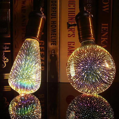 Bombilla LED Decorativa 3D Fuegos Artificiales - Múltiples Formas y Voltajes