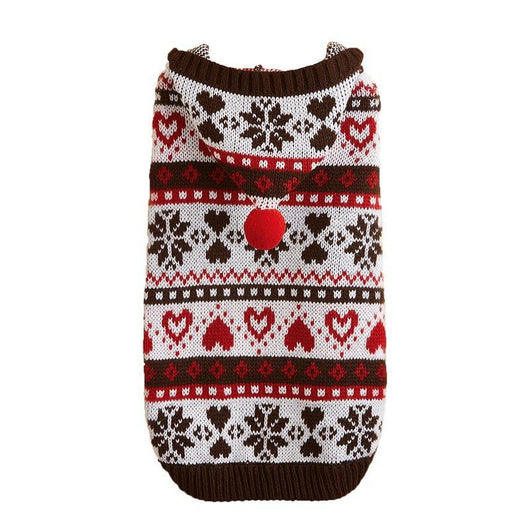 Suéter Térmico para Perro Pequeño - Diseño de Copos de Nieve y Rayas - Image 4