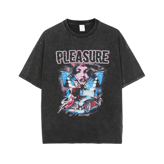 Playera Hip Hop Mariposa Manga Corta Suelta con Letras - Image 16
