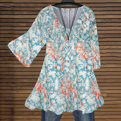Blusa Escote V Estampado Floral Multicolor - Image 4