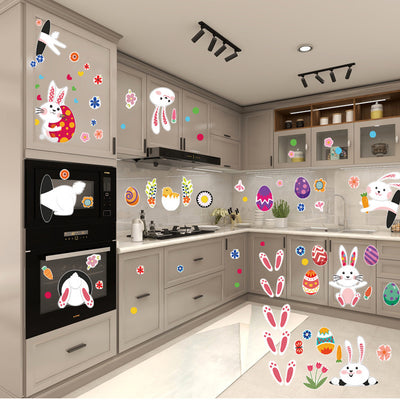 Adhesivos Decorativos de Pascua para Pared y Piso - Conejos y Huevos Coloridos - Image 3