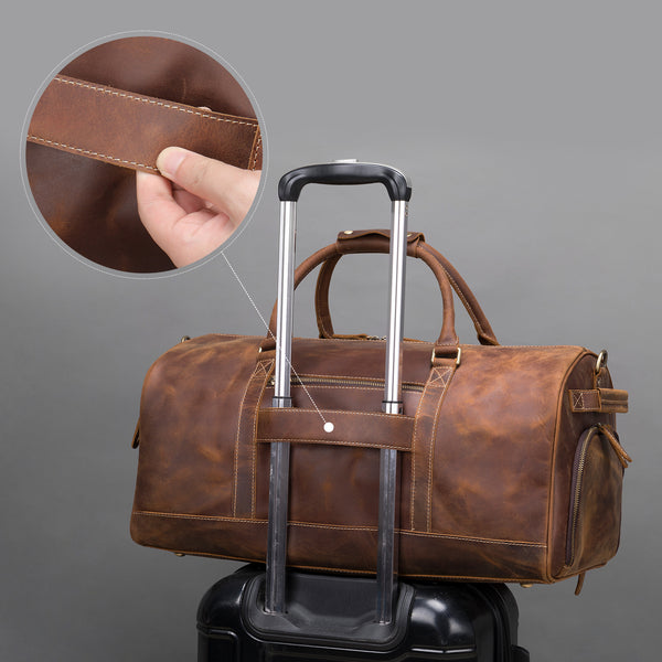 Bolso de Cuero Genuino Estilo Retro Vintage - Gran Capacidad