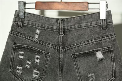 Shorts Vaqueros Sueltos Cintura Alta para Mujer Verano con Rotos - Image 5