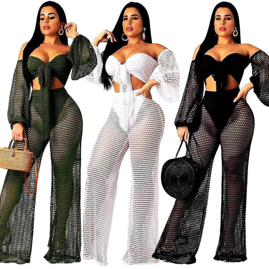 Traje Casual Elegante con Vestido Largo Hueco para Mujer