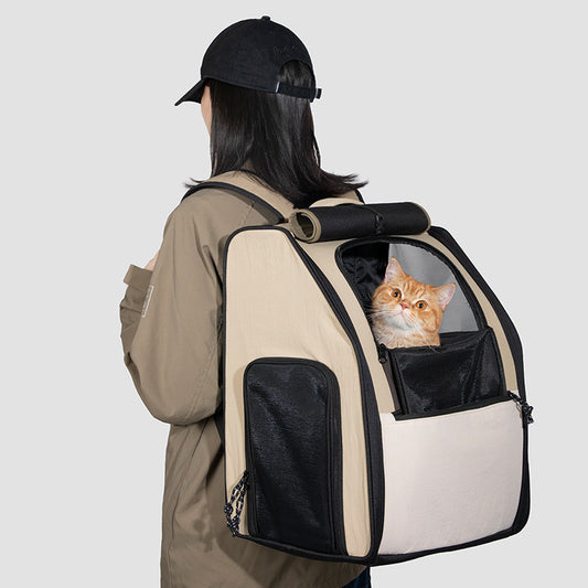 Mochila Transportadora Doble para Gatos con Diseño de Cápsula