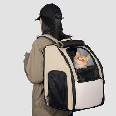 Mochila Transportadora Doble para Gatos con Diseño de Cápsula