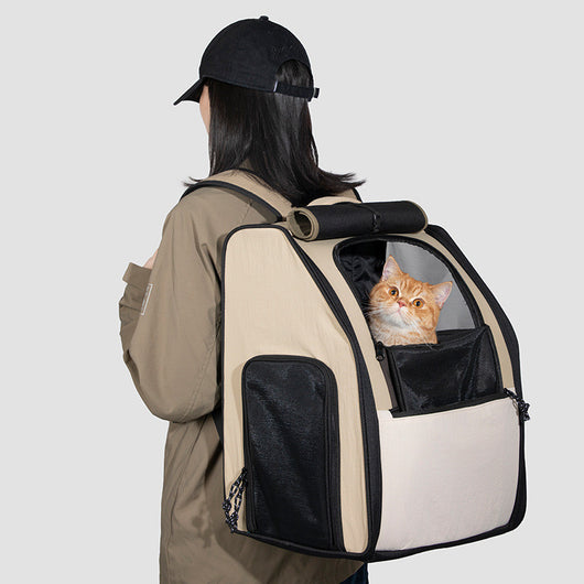 Mochila Transportadora Doble para Gatos con Diseño de Cápsula