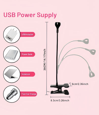 Lámpara UV de Cuello Flexible con Pinza para Uñas de Gel y Pegamento - Image 11