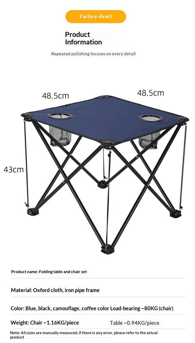 Juego de Mesa y Silla Plegable para Camping - Tela Impermeable Oxford - Image 11