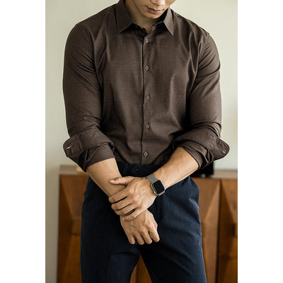 Camisa de Lana Modal Estilo Old Money para Hombre - Image 8