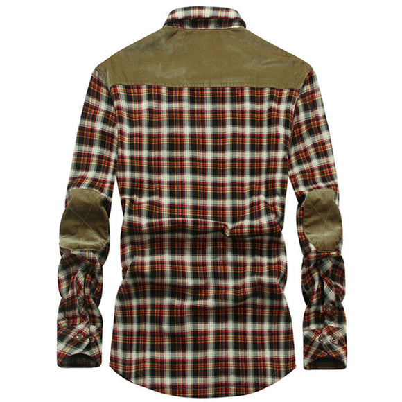 Camisa de Cuadros Gruesa para Hombre con Mangas Largas Acogedoras