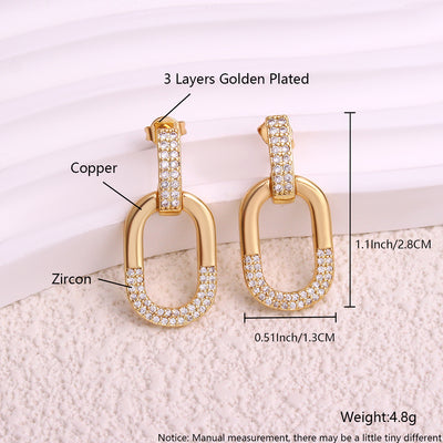 Collar con Aretes de Circonia Ovalada Incrustada para Mujer - Image 7