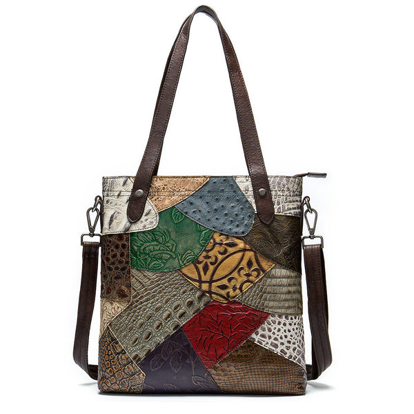 Bolso Étnico Artesanal para Mujer con Contraste de Colores