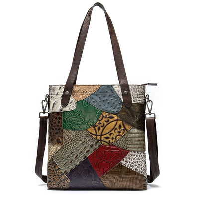 Bolso Étnico Artesanal para Mujer con Contraste de Colores