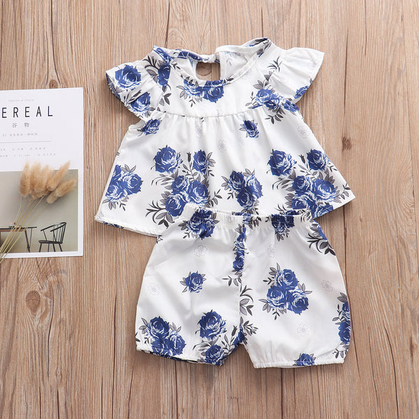 Conjunto Infantil Flores - Top y Shorts