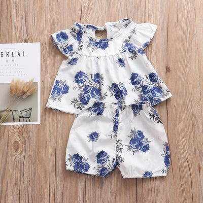 Conjunto Infantil Flores - Top y Shorts