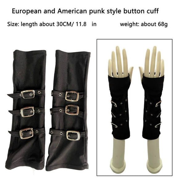 Guantes Punk Kunoichi Dedos Libres Negro Intenso