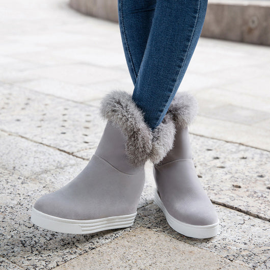 Botas de Nieve Cortas para Mujer con Cuello de Pelaje Acolchadas - Image 6