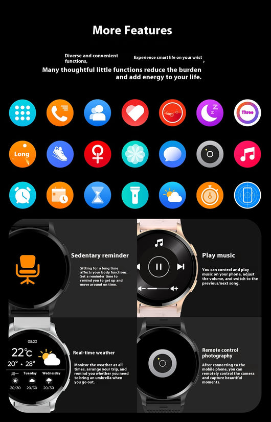 Reloj Inteligente LW77 con Llamadas por Bluetooth, Monitor de Frecuencia Cardíaca y Oxígeno - Image 26
