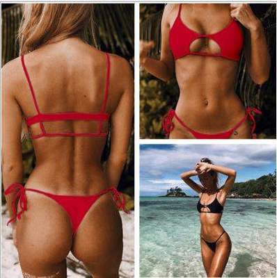 Traje de Baño Enterizo de Color Sólido para Mujer - Image 2