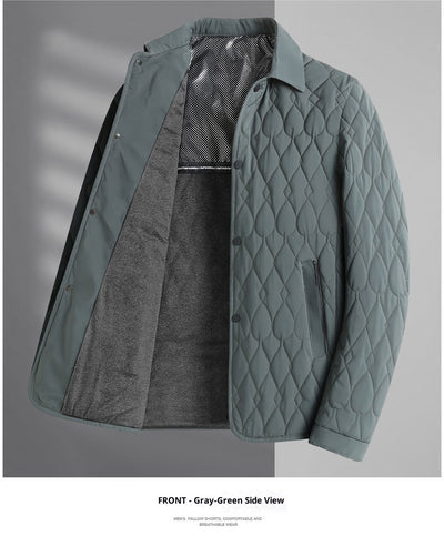 Chaqueta Acolchada de Negocios con Diseño Geométrico para Hombre - Image 18