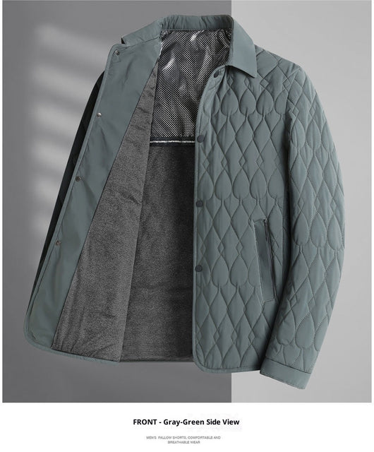 Chaqueta Acolchada de Negocios con Diseño Geométrico para Hombre - Image 18