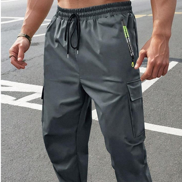 Pantalones de Trabajo Casual Hombre Corte Relajado con Bolsillos Amplios