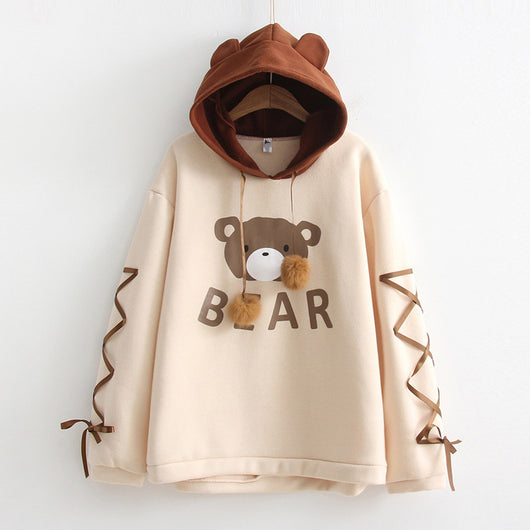 Sudadera con capucha estampado oso para niño - Image 4