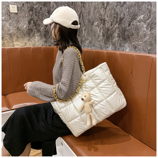 Bolso Tote de Cuero con Cadena Gruesa - Cartera Shopper de Gran Capacidad para Mujer - Image 5