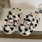 Pantuflas de Lana Cálidas con Diseño de Vaca Caricatura para Mujer