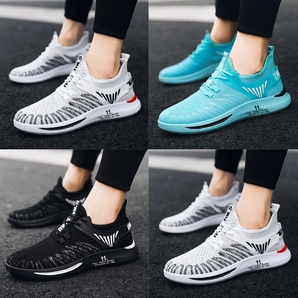 Zapatos Deportivos Casuales Talla Grande con Tejido Transpirable y Punta Redonda para Hombre