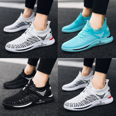 Zapatos Deportivos Casuales Talla Grande con Tejido Transpirable y Punta Redonda para Hombre
