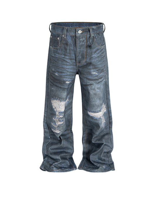 Pantalones Rectos Desgastados con Efecto Vintage para Hombre y Mujer - Image 15