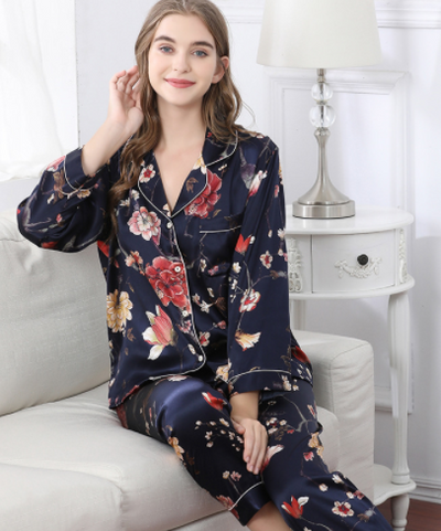 Traje de Dos Piezas Talla Grande Manga Larga en Seda para Primavera y Otoño - Image 16