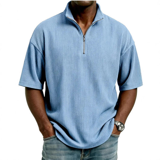 Playera Suelta de Tejido Waffle para Hombre - Comodidad de Verano