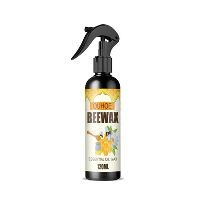 Black spray bottle of OUHOE Beeswax Essential Oil Wax, 120ml, for furniture and floor care. - Image 3