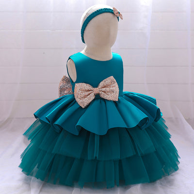 Vestido de Princesa para Niña de Un Año - Diseño Europeo Estampado Elegante - Image 36