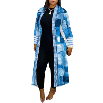 Abrigo Trench Largo Holgado con Costuras Decorativas para Commute - Image 5