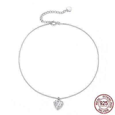 Pulsera de Tobillo en Plata Esterlina con Dije de Amor Plateado - Image 8