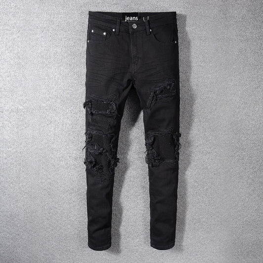 Jeans Negros de Hombre con Parches - Diseño Minimalista - Image 2