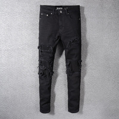 Jeans Negros de Hombre con Parches - Diseño Minimalista - Image 2