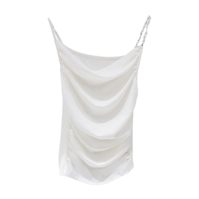 Vestido Camisero Plisado con Perlas y Tirantes Finos - Estilo Coreano - Image 4