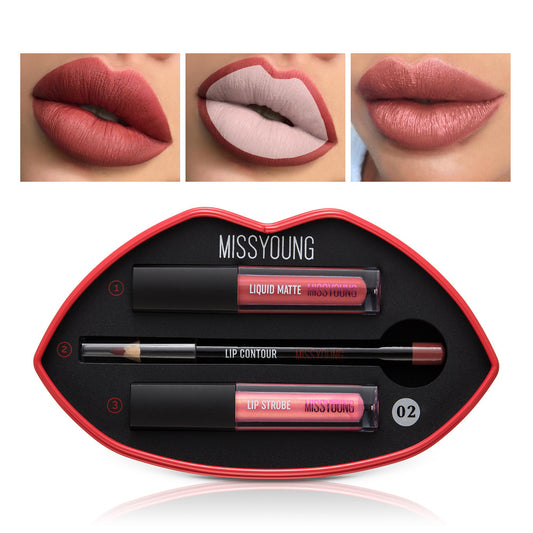 Set de Lápiz Labial Gloss Perlado Mate para Mujer - Image 2