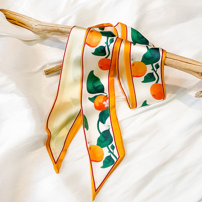 Pañuelo de Seda Estampado con Frutas - Diseño Largo y Elegante para Mujer - Image 7