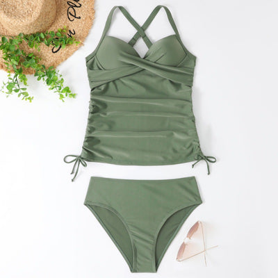 Traje de Baño Separado Mujer Ajustado Color Sólido Nylon Premium - Image 7